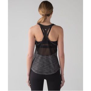 Lululemon Long Distance Tank Top Heathered Black 8